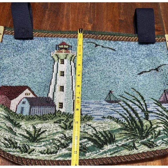 New Handmade Walker Bag Tote Caddy‎  Walker/ Stroller/Cars, Lighthouse Tapestry - Picture 10 of 10